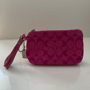Pink COACH wristlet